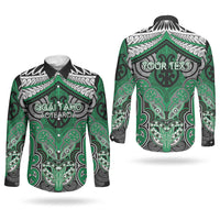 Aotearoa Iwi Ngai Tahu Personalised Couples Matching Mermaid Dress and Long Sleeve Button Shirt Maori Kowhaiwhai Pattern LT19 - Polynesian Pride
