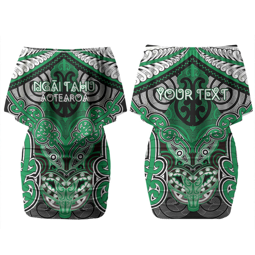 Aotearoa Iwi Ngai Tahu Personalised Couples Matching Off Shoulder Short Dress and Hawaiian Shirt Maori Kowhaiwhai Pattern LT19 - Polynesian Pride