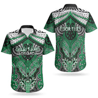 Aotearoa Iwi Ngai Tahu Personalised Couples Matching Off Shoulder Short Dress and Hawaiian Shirt Maori Kowhaiwhai Pattern LT19 - Polynesian Pride