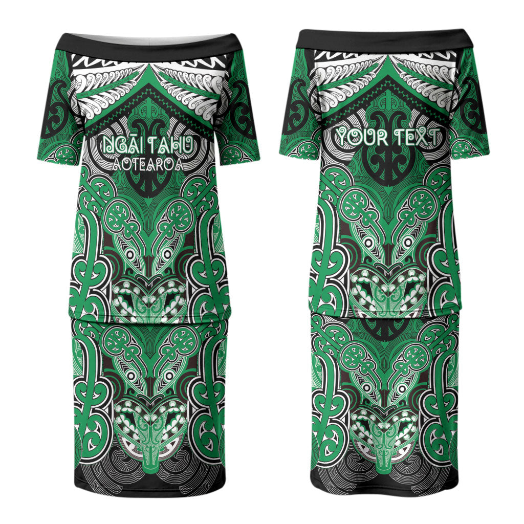 Aotearoa Iwi Ngai Tahu Personalised Couples Matching Puletasi and Hawaiian Shirt Maori Kowhaiwhai Pattern LT19 - Polynesian Pride