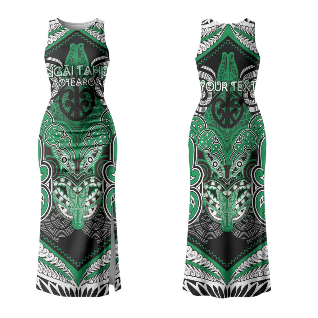 Aotearoa Iwi Ngai Tahu Personalised Couples Matching Tank Maxi Dress and Hawaiian Shirt Maori Kowhaiwhai Pattern LT19 - Polynesian Pride