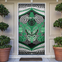 Aotearoa Iwi Ngai Tahu Personalised Door Cover Maori Kowhaiwhai Pattern LT19 Green - Polynesian Pride