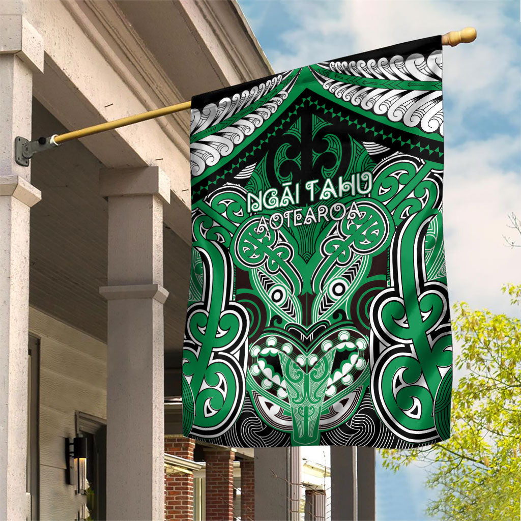 Aotearoa Iwi Ngai Tahu Garden Flag Maori Kowhaiwhai Pattern LT19 House Flag Green - Polynesian Pride