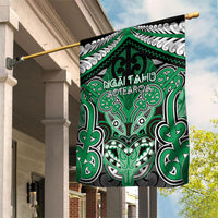 Aotearoa Iwi Ngai Tahu Garden Flag Maori Kowhaiwhai Pattern LT19 House Flag Green - Polynesian Pride