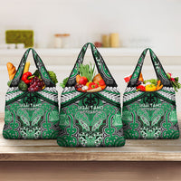 Aotearoa Iwi Ngai Tahu Grocery Bag Maori Kowhaiwhai Pattern LT19 3-pack One Size Green - Polynesian Pride