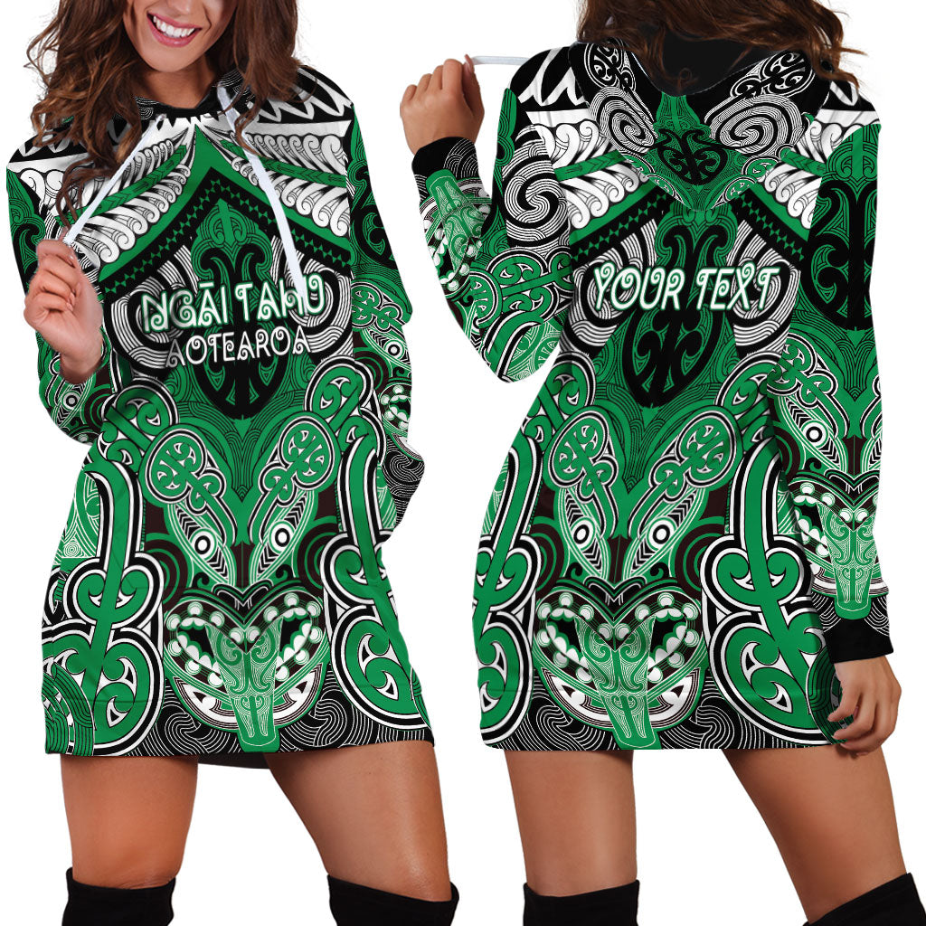 Aotearoa Iwi Ngai Tahu Personalised Hoodie Dress Maori Kowhaiwhai Pattern LT19 - Polynesian Pride