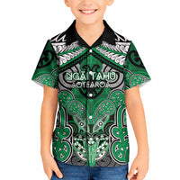 Aotearoa Iwi Ngai Tahu Personalised Kid Hawaiian Shirt Maori Kowhaiwhai Pattern LT19 Kid Green - Polynesian Pride