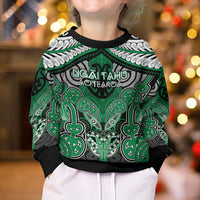 Aotearoa Iwi Ngai Tahu Personalised Kid Ugly Christmas Sweater Maori Kowhaiwhai Pattern LT19 - Polynesian Pride