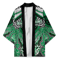 Aotearoa Iwi Ngai Tahu Personalised Kimono Maori Kowhaiwhai Pattern LT19 Unisex Green - Polynesian Pride