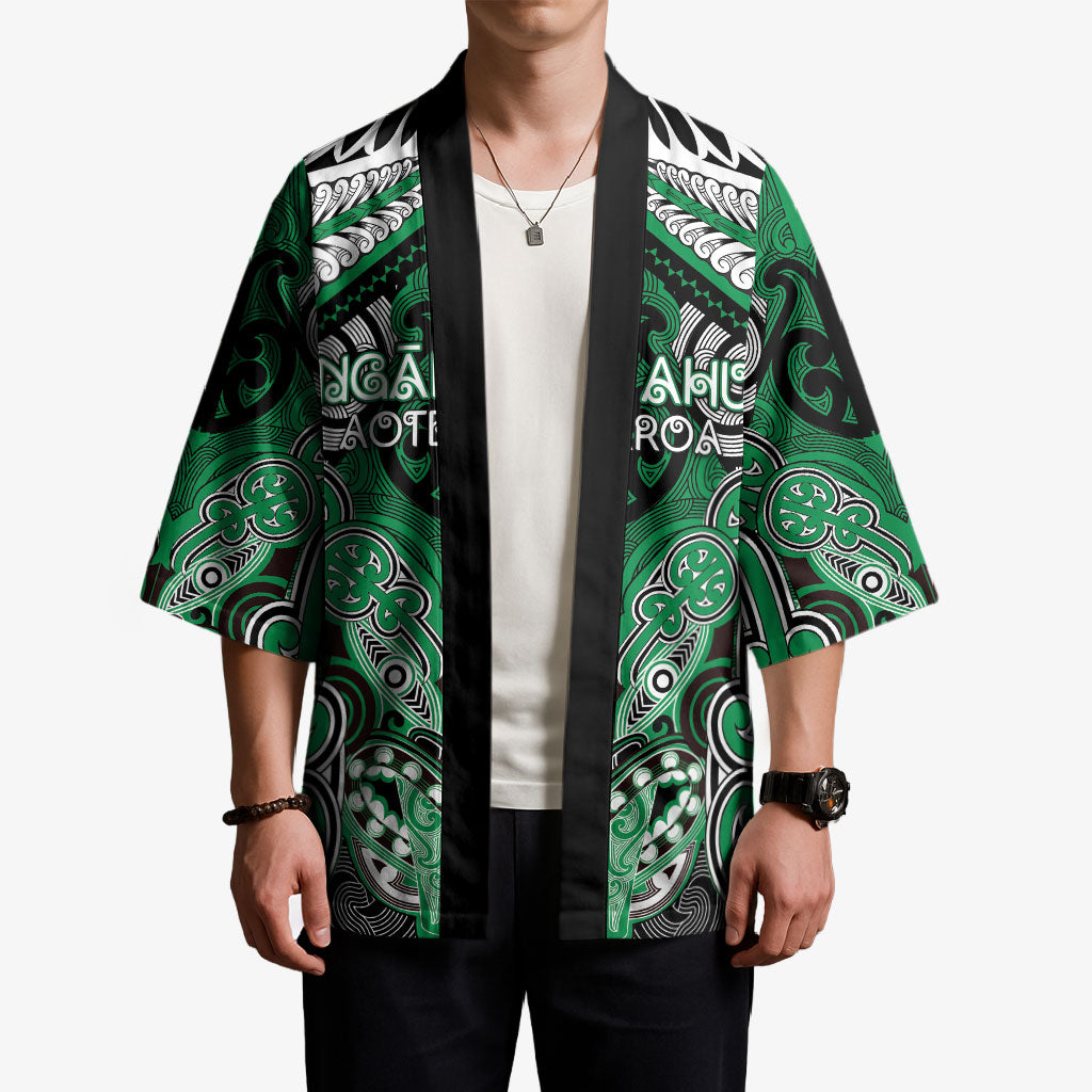 Aotearoa Iwi Ngai Tahu Personalised Kimono Maori Kowhaiwhai Pattern LT19 - Polynesian Pride