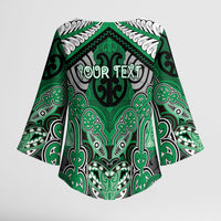 Aotearoa Iwi Ngai Tahu Personalised Kimono Sleeve Blouse Maori Kowhaiwhai Pattern LT19 - Polynesian Pride