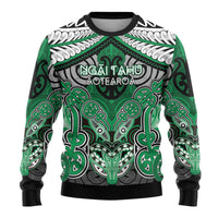 Aotearoa Iwi Ngai Tahu Personalised Ugly Christmas Sweater Maori Kowhaiwhai Pattern LT19 - Polynesian Pride