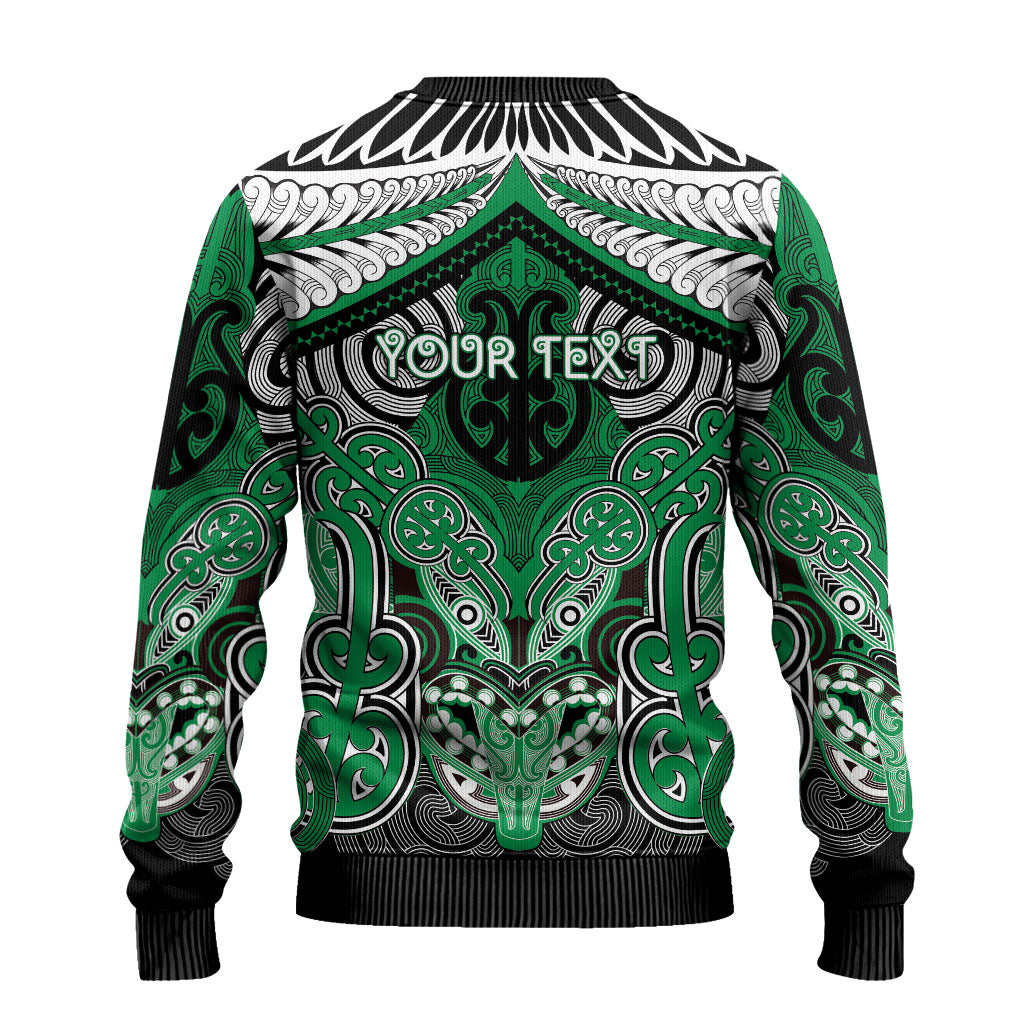 Aotearoa Iwi Ngai Tahu Personalised Ugly Christmas Sweater Maori Kowhaiwhai Pattern LT19 - Polynesian Pride