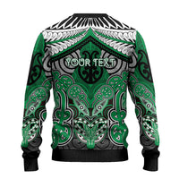 Aotearoa Iwi Ngai Tahu Personalised Ugly Christmas Sweater Maori Kowhaiwhai Pattern LT19 - Polynesian Pride