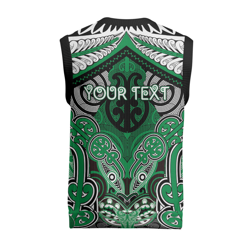 Aotearoa Iwi Ngai Tahu Personalised Christmas Knitted V-Neck Vest Maori Kowhaiwhai Pattern LT19 - Polynesian Pride