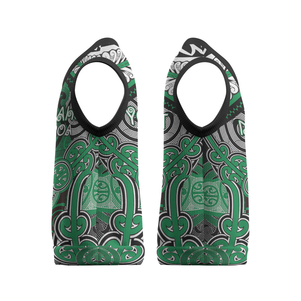 Aotearoa Iwi Ngai Tahu Personalised Christmas Knitted V-Neck Vest Maori Kowhaiwhai Pattern LT19 - Polynesian Pride