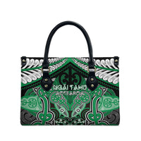 Aotearoa Iwi Ngai Tahu Leather Bag Maori Kowhaiwhai Pattern LT19 - Polynesian Pride