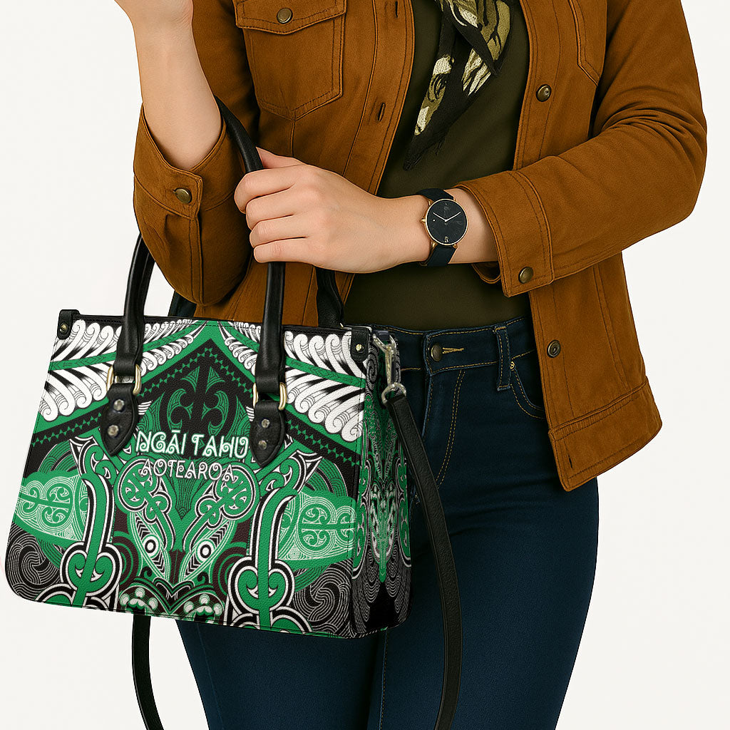 Aotearoa Iwi Ngai Tahu Leather Bag Maori Kowhaiwhai Pattern LT19 - Polynesian Pride