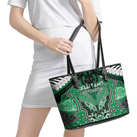 Aotearoa Iwi Ngai Tahu Leather Tote Bag Maori Kowhaiwhai Pattern LT19 - Polynesian Pride