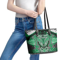 Aotearoa Iwi Ngai Tahu Leather Tote Bag Maori Kowhaiwhai Pattern LT19 - Polynesian Pride