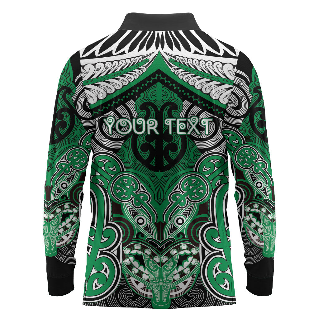 Aotearoa Iwi Ngai Tahu Personalised Long Sleeve Polo Shirt Maori Kowhaiwhai Pattern LT19 - Polynesian Pride