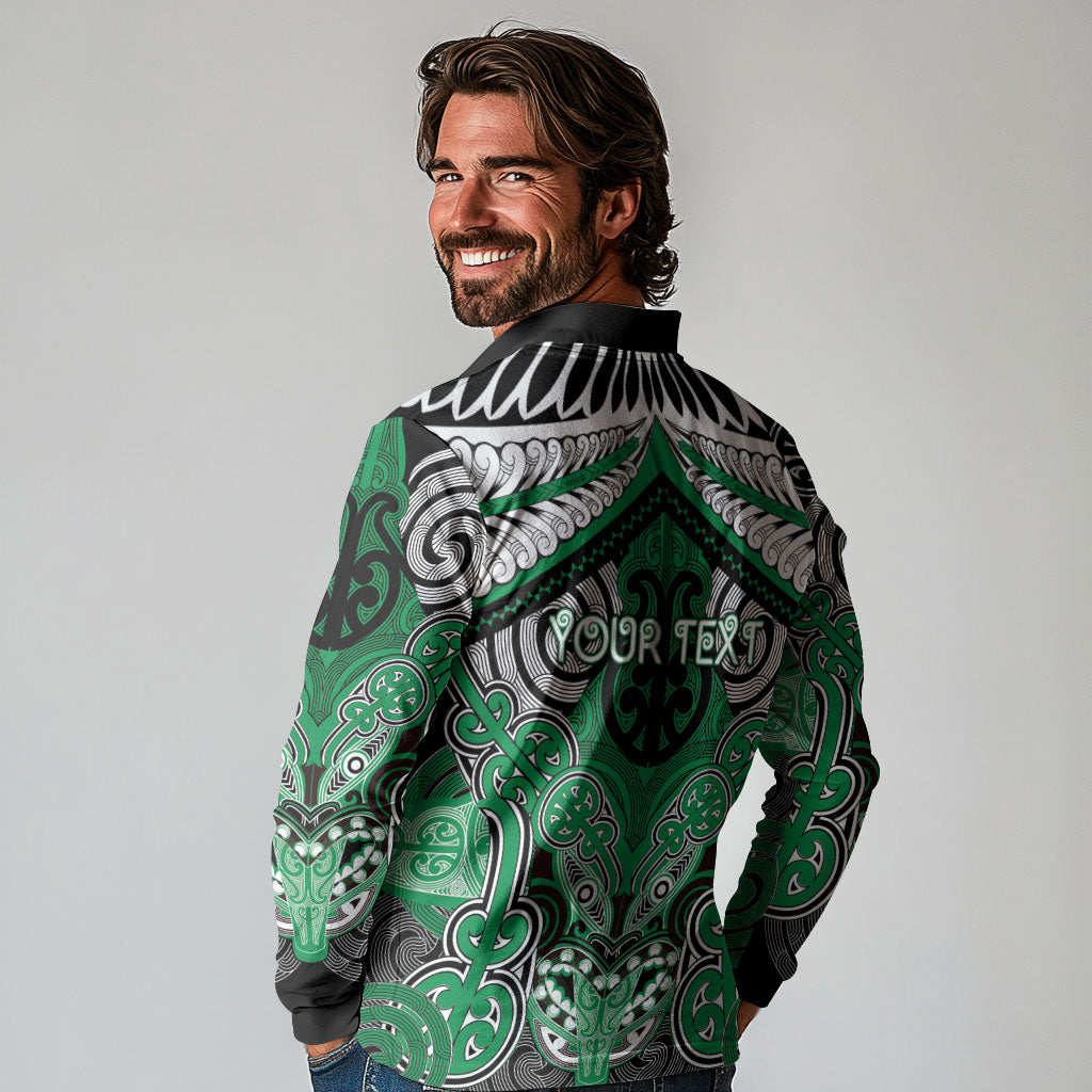 Aotearoa Iwi Ngai Tahu Personalised Long Sleeve Polo Shirt Maori Kowhaiwhai Pattern LT19 - Polynesian Pride