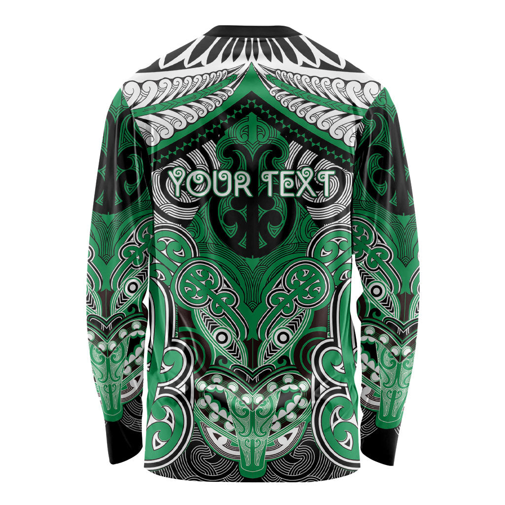 Aotearoa Iwi Ngai Tahu Personalised Long Sleeve Shirt Maori Kowhaiwhai Pattern LT19 - Polynesian Pride