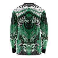 Aotearoa Iwi Ngai Tahu Personalised Long Sleeve Shirt Maori Kowhaiwhai Pattern LT19 - Polynesian Pride