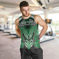 Aotearoa Iwi Ngai Tahu Personalised Men Tank Top Maori Kowhaiwhai Pattern LT19 Green - Polynesian Pride