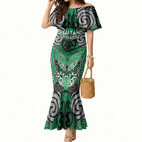 Aotearoa Iwi Ngai Tahu Personalised Mermaid Dress Maori Kowhaiwhai Pattern LT19 Women Green - Polynesian Pride