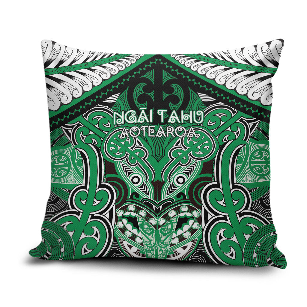 Aotearoa Iwi Ngai Tahu Pillow Cover Maori Kowhaiwhai Pattern LT19 Green - Polynesian Pride