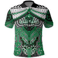 Aotearoa Iwi Ngai Tahu Personalised Polo Shirt Maori Kowhaiwhai Pattern LT19 Green - Polynesian Pride