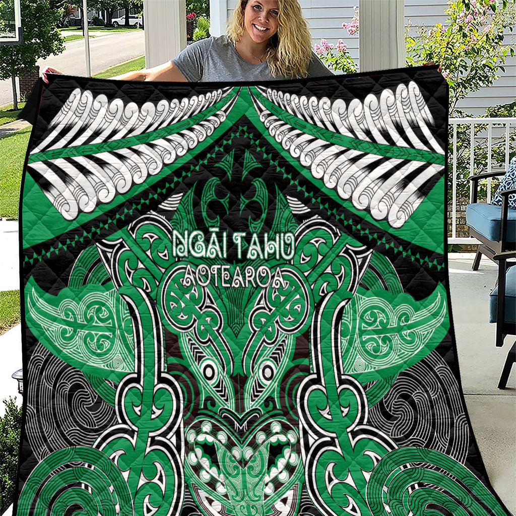Aotearoa Iwi Ngai Tahu Quilt Maori Kowhaiwhai Pattern LT19 Green - Polynesian Pride