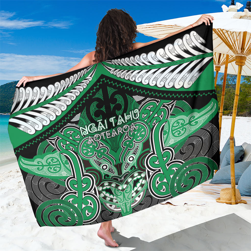 Aotearoa Iwi Ngai Tahu Sarong Maori Kowhaiwhai Pattern LT19 One Size 44 x 66 inches Green - Polynesian Pride