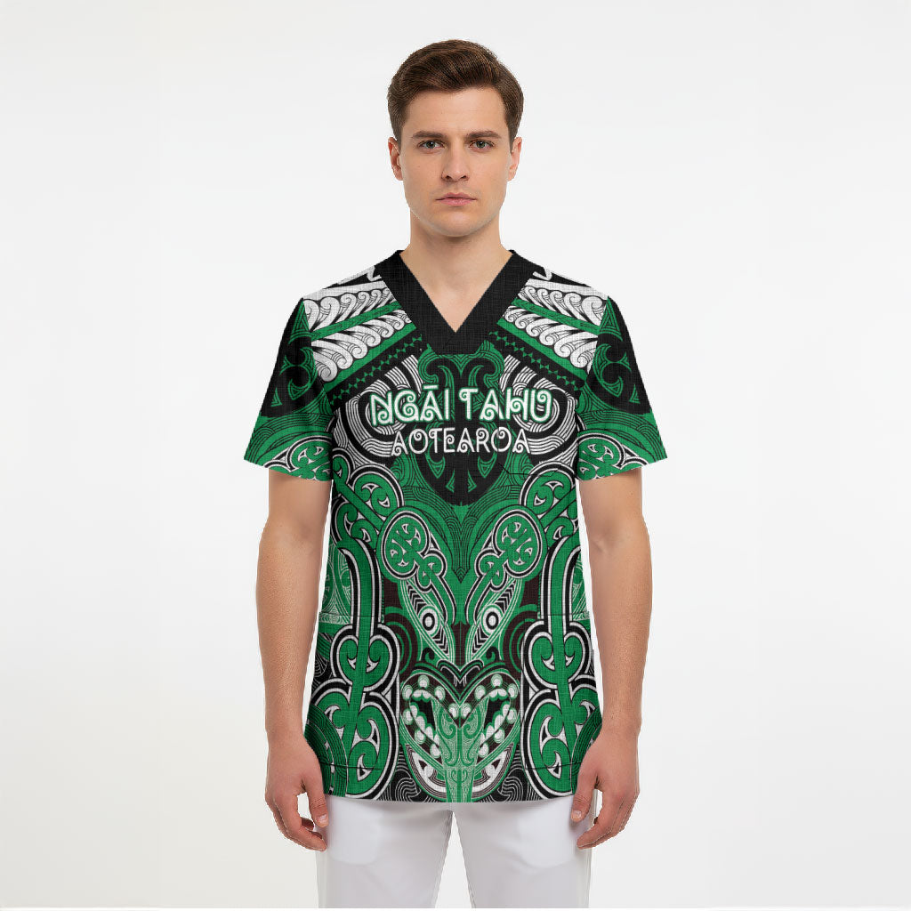 Aotearoa Iwi Ngai Tahu Personalised Scrub Top Maori Kowhaiwhai Pattern LT19 - Polynesian Pride