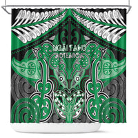Aotearoa Iwi Ngai Tahu Shower Curtain Maori Kowhaiwhai Pattern LT19 Green - Polynesian Pride