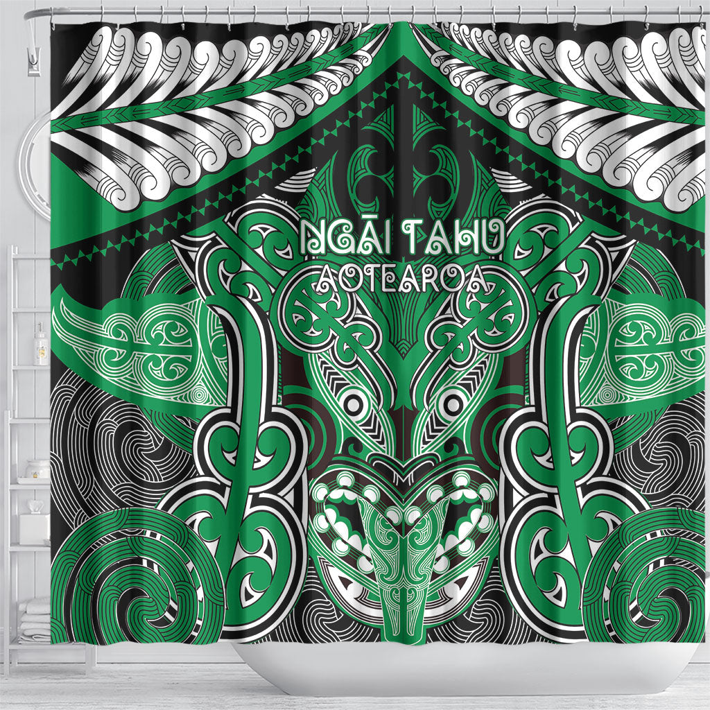 Aotearoa Iwi Ngai Tahu Shower Curtain Maori Kowhaiwhai Pattern LT19 - Polynesian Pride