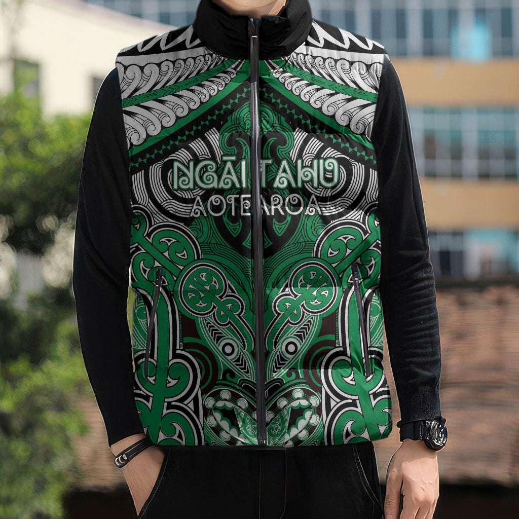 Aotearoa Iwi Ngai Tahu Personalised Sleeveless Puffer Jacket Maori Kowhaiwhai Pattern LT19 - Polynesian Pride