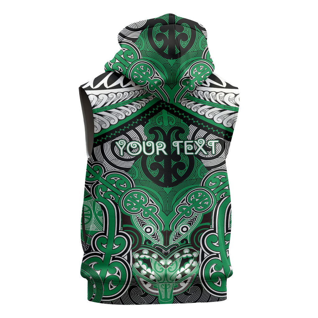 Aotearoa Iwi Ngai Tahu Personalised Sleeveless Zip Hoodie Maori Kowhaiwhai Pattern LT19 - Polynesian Pride
