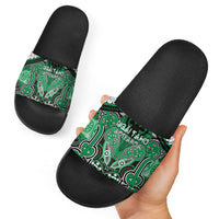 Aotearoa Iwi Ngai Tahu Slide Sandals Maori Kowhaiwhai Pattern LT19 - Polynesian Pride