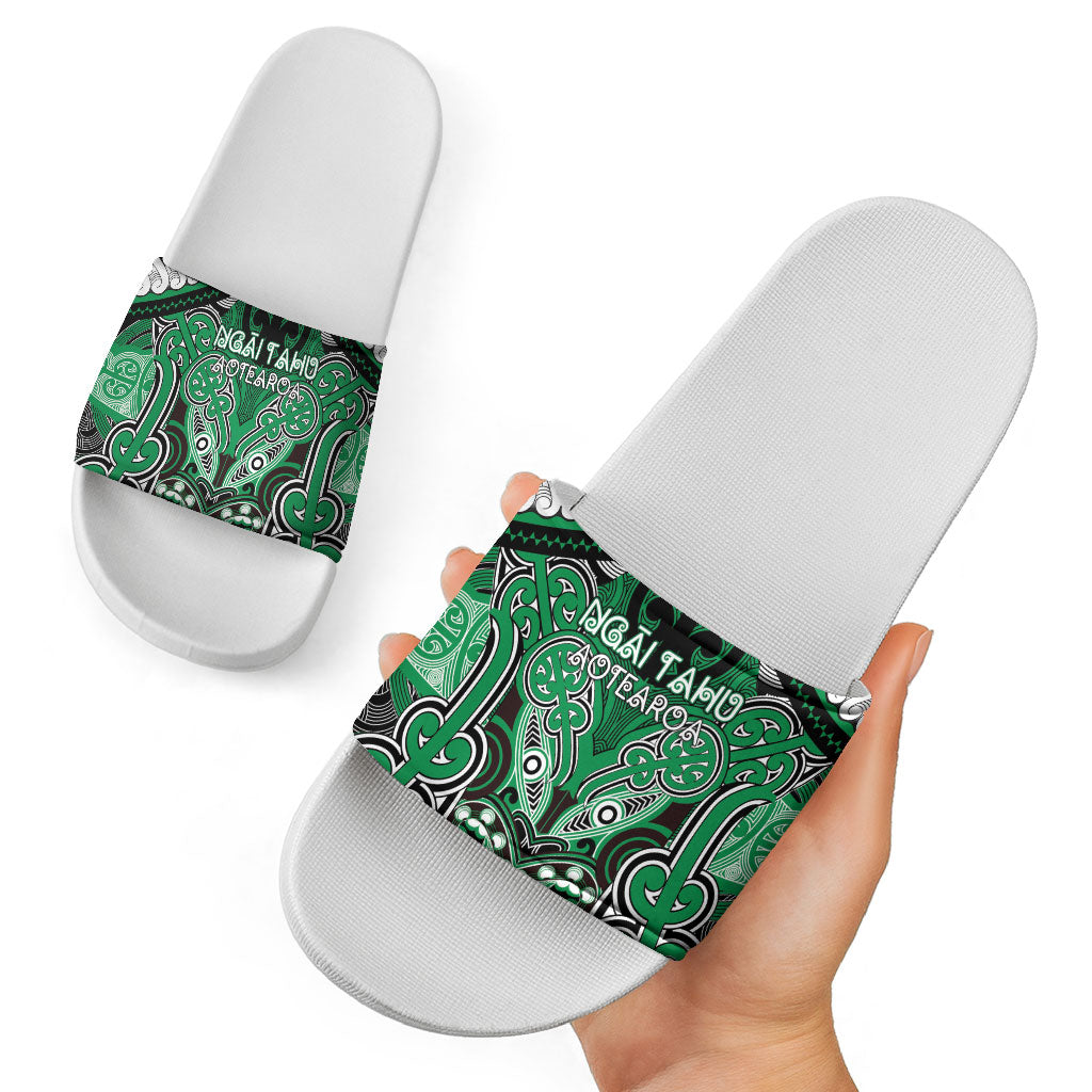 Aotearoa Iwi Ngai Tahu Slide Sandals Maori Kowhaiwhai Pattern LT19 - Polynesian Pride