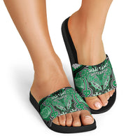 Aotearoa Iwi Ngai Tahu Slide Sandals Maori Kowhaiwhai Pattern LT19 - Polynesian Pride