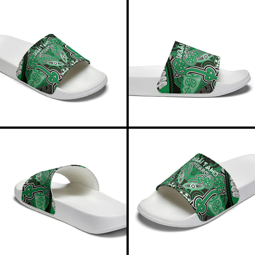 Aotearoa Iwi Ngai Tahu Slide Sandals Maori Kowhaiwhai Pattern LT19 - Polynesian Pride