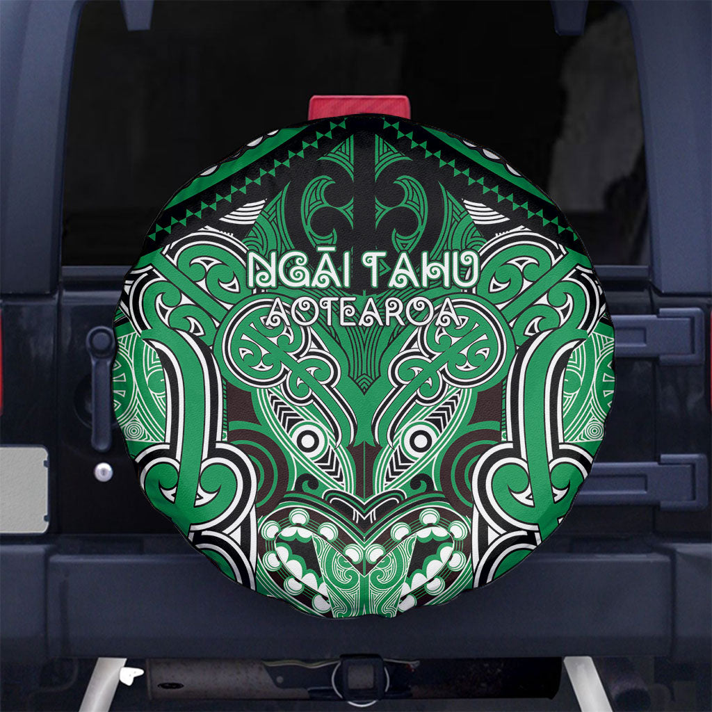 Aotearoa Iwi Ngai Tahu Spare Tire Cover Maori Kowhaiwhai Pattern LT19 No hole Green - Polynesian Pride