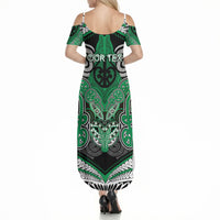 Aotearoa Iwi Ngai Tahu Personalised Summer Maxi Dress Maori Kowhaiwhai Pattern LT19 - Polynesian Pride