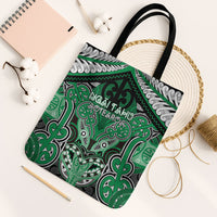 Aotearoa Iwi Ngai Tahu Tote Bag Maori Kowhaiwhai Pattern LT19 Black Strap One Size Green - Polynesian Pride