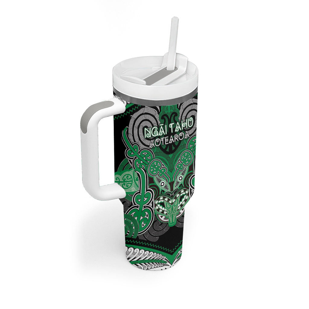 Aotearoa Iwi Ngai Tahu Personalised Tumbler With Handle Maori Kowhaiwhai Pattern LT19 - Polynesian Pride