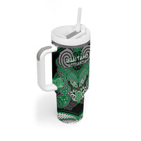 Aotearoa Iwi Ngai Tahu Personalised Tumbler With Handle Maori Kowhaiwhai Pattern LT19 - Polynesian Pride