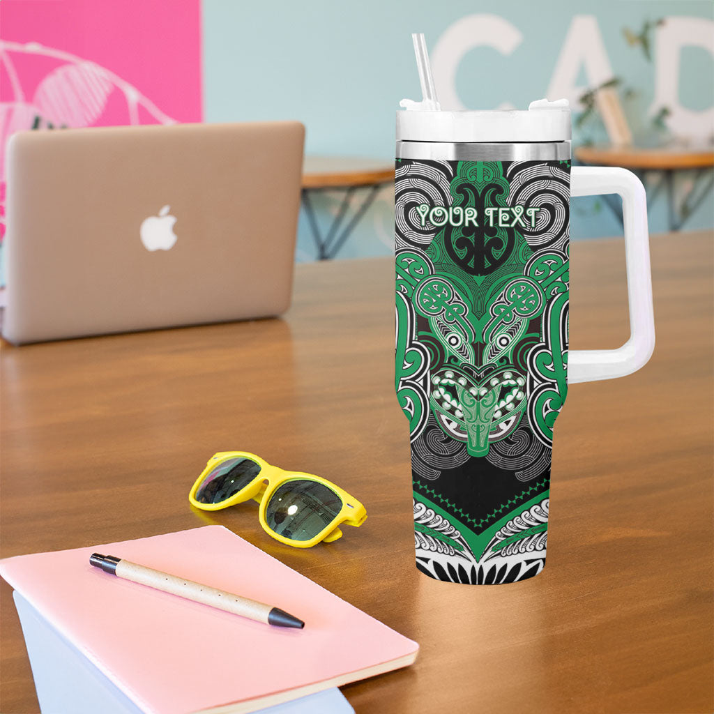 Aotearoa Iwi Ngai Tahu Personalised Tumbler With Handle Maori Kowhaiwhai Pattern LT19 - Polynesian Pride