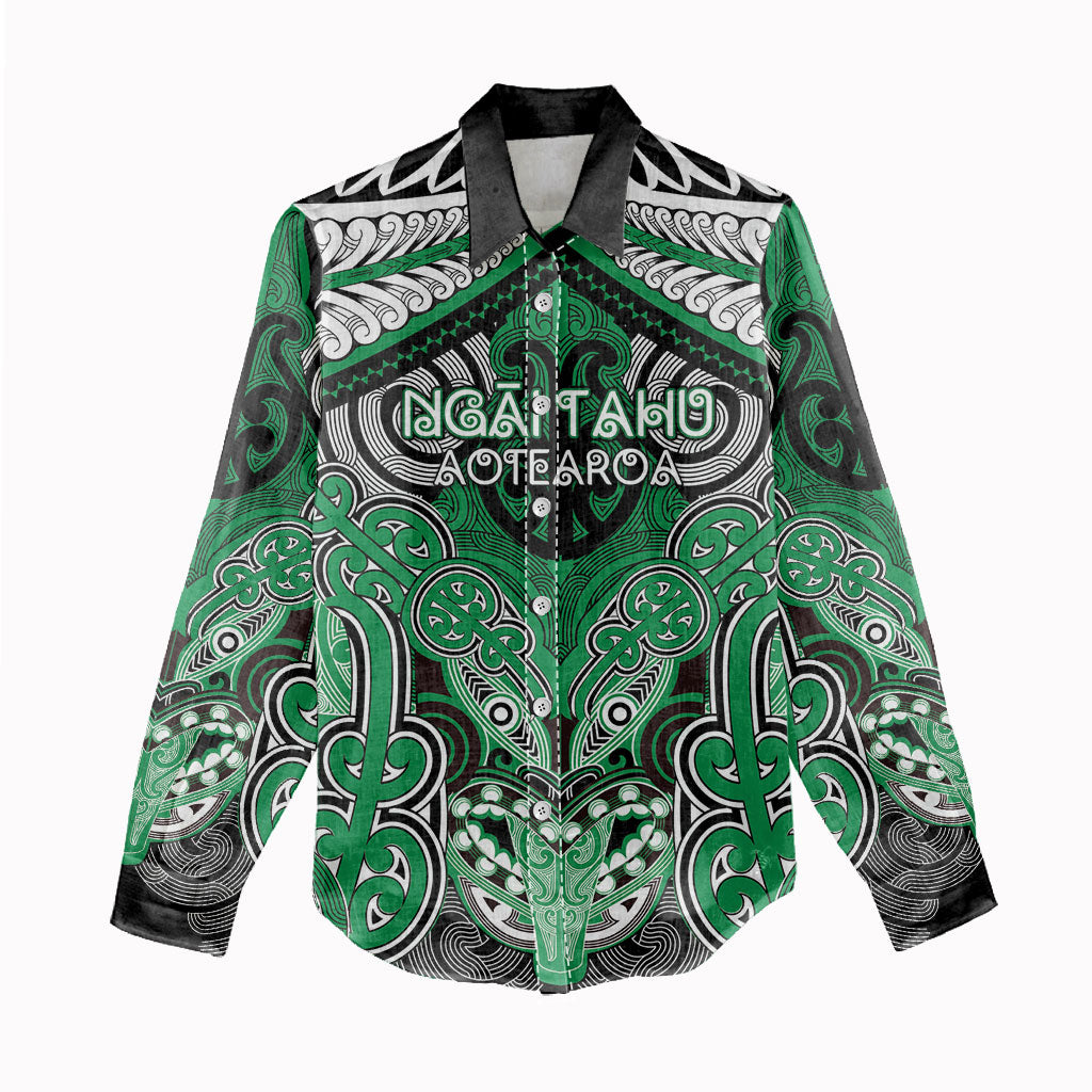 Aotearoa Iwi Ngai Tahu Personalised Women Casual Shirt Maori Kowhaiwhai Pattern LT19 - Polynesian Pride